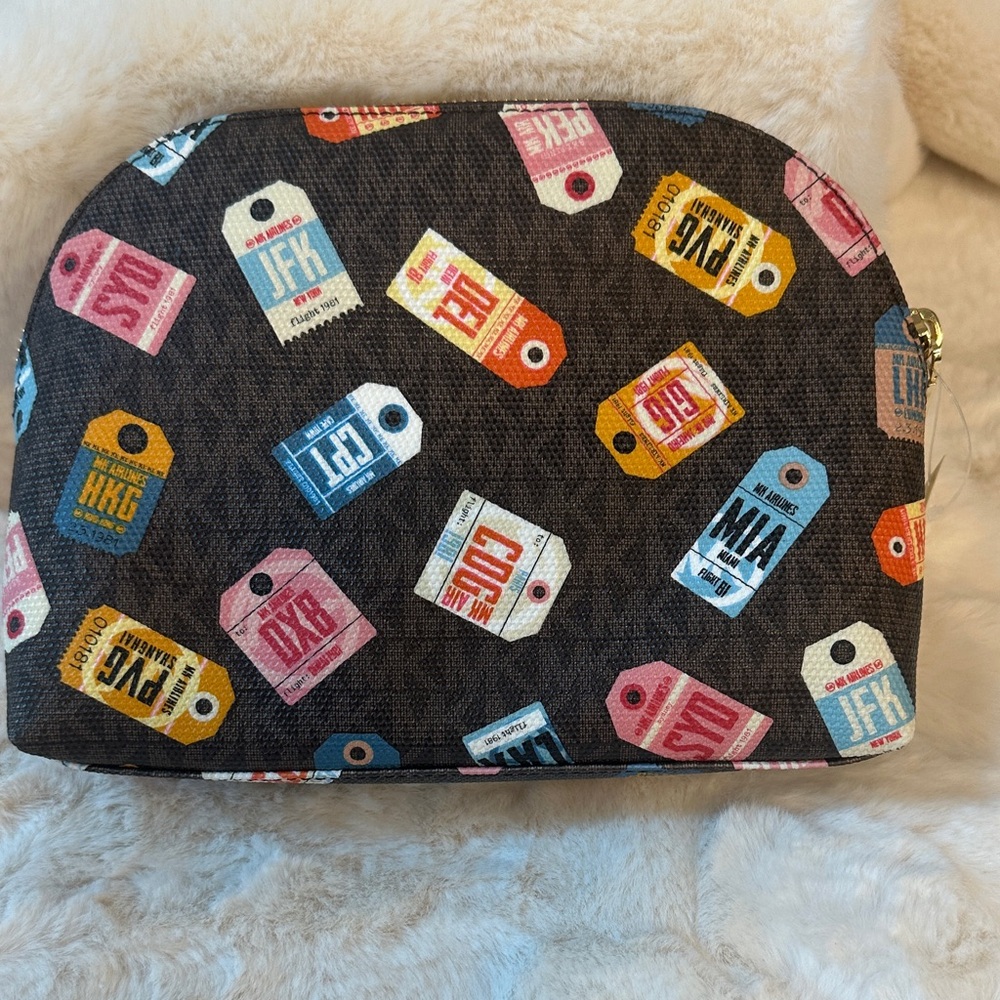 Michael Kors Jet Set Large Printed Logo Travel Pouch NWT - Picture 3 of 9